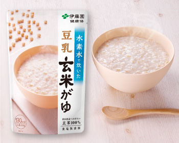 水素水で炊いた豆乳玄米がゆ